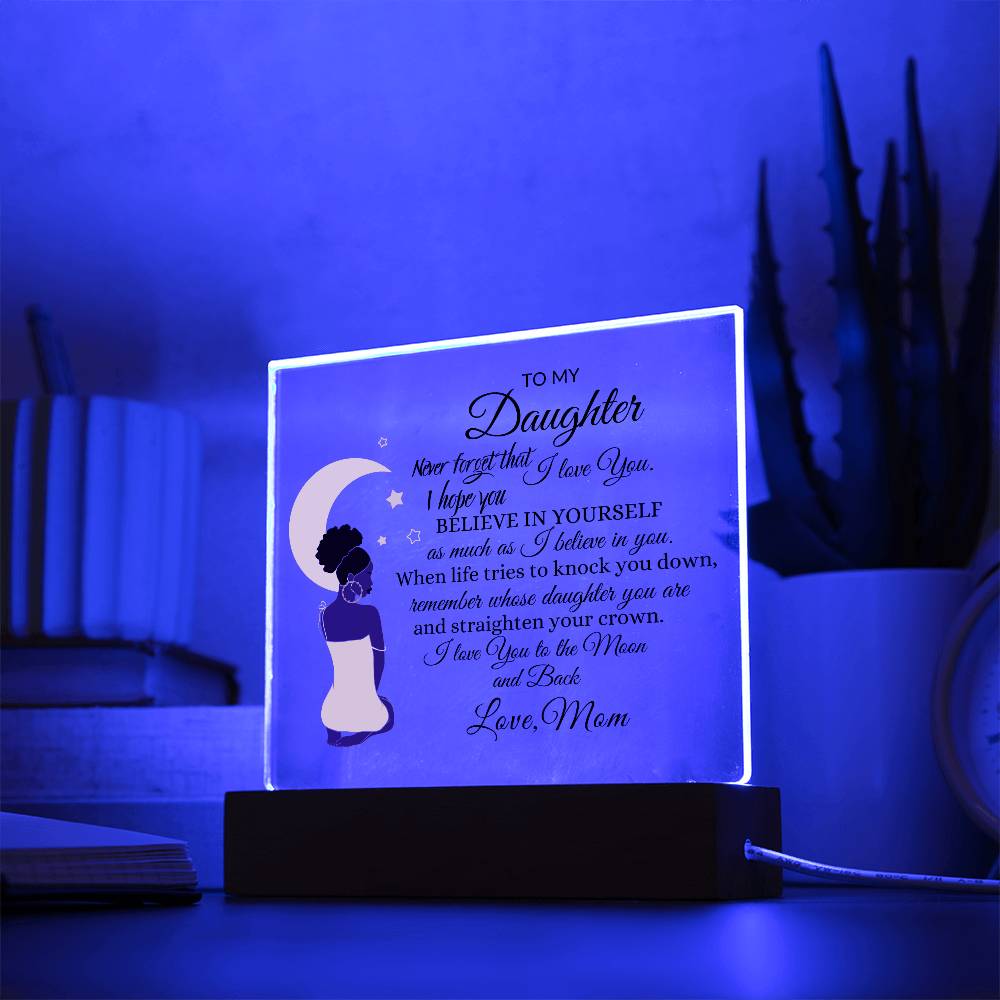 back daughter acrylic square plaque queen