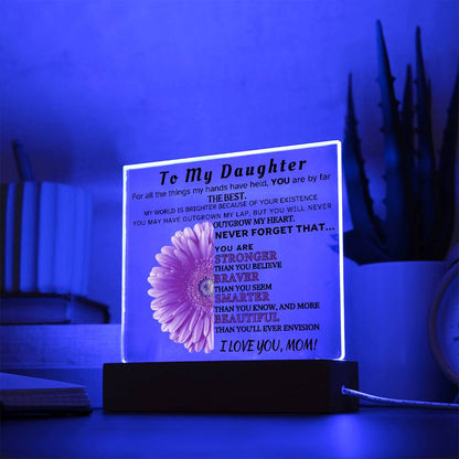 Inspirational Plaque/Night Light To Daughter From Mom