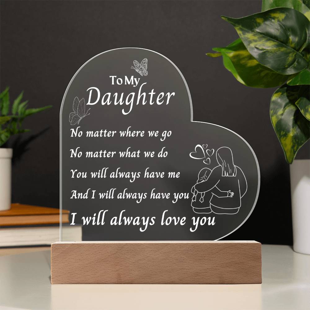 Gift for Daughter, 3D Lamp From Mother to Daughter, Premium Acrylic Keepsake with Built-in LED Lights