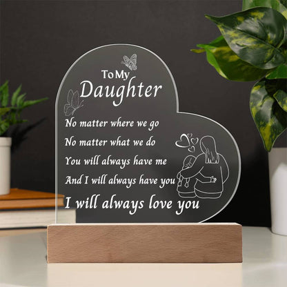 Gift for Daughter, 3D Lamp From Mother to Daughter, Premium Acrylic Keepsake with Built-in LED Lights