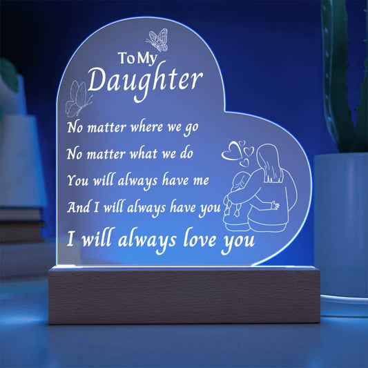 Gift for Daughter, 3D Lamp From Mother to Daughter, Premium Acrylic Keepsake with Built-in LED Lights