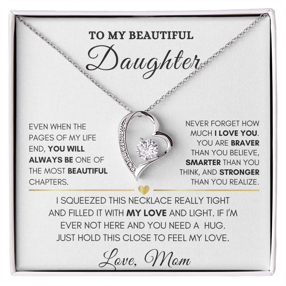 To My Beautiful Daughter-Forever Love Necklace