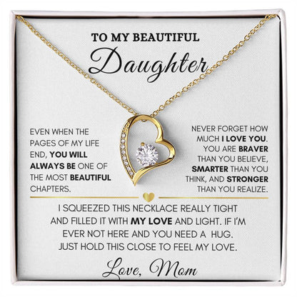 To My Beautiful Daughter-Forever Love Necklace