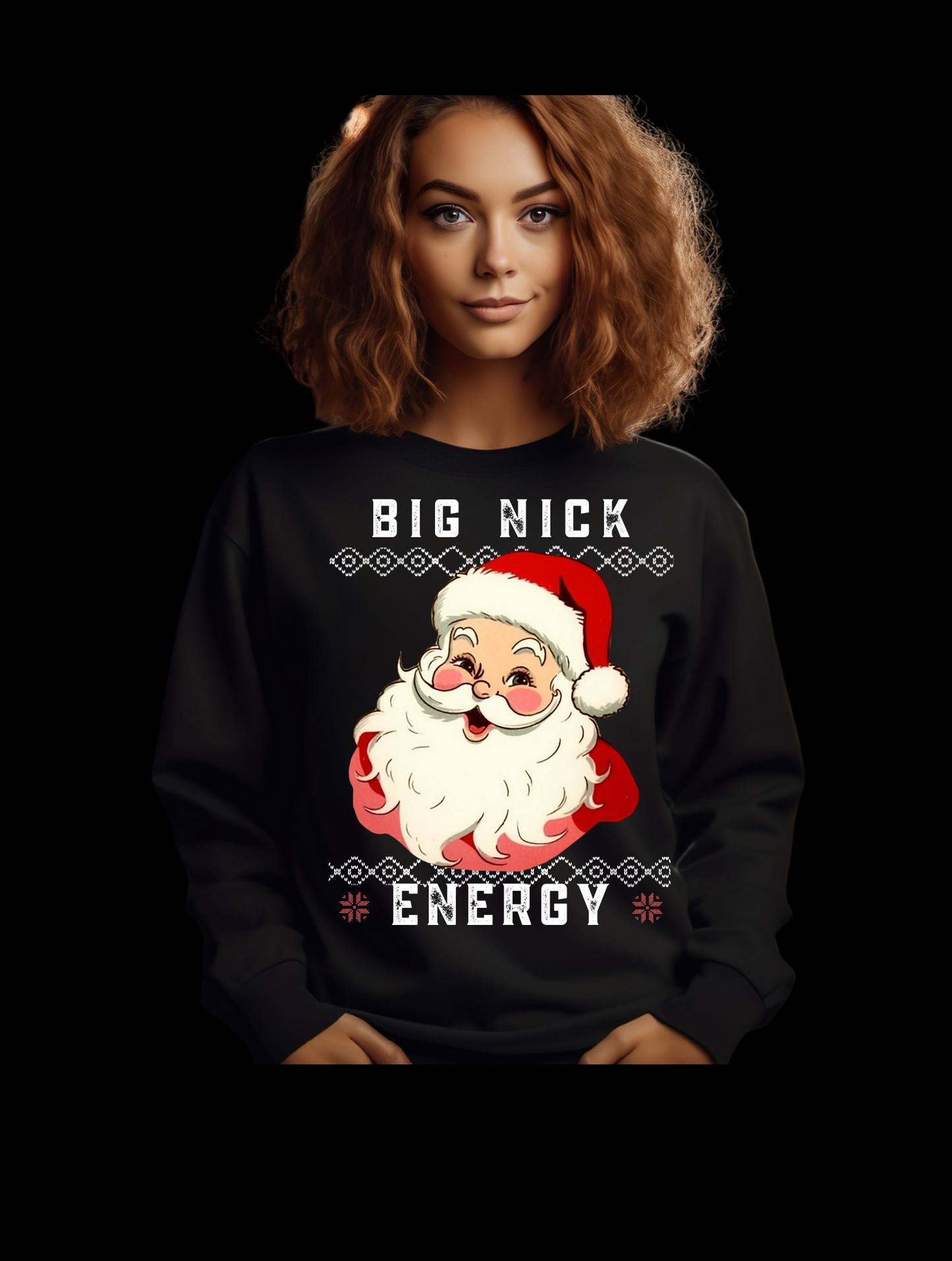 Big Nick Energy Sweatshirt, Sarcastic Christmas Sweatshirt, Funny Santa Adult Crewneck, Retro Santa Shirt, Santa Humor Christmas Shirt, Ugly Christmas Sweater Party Shirt