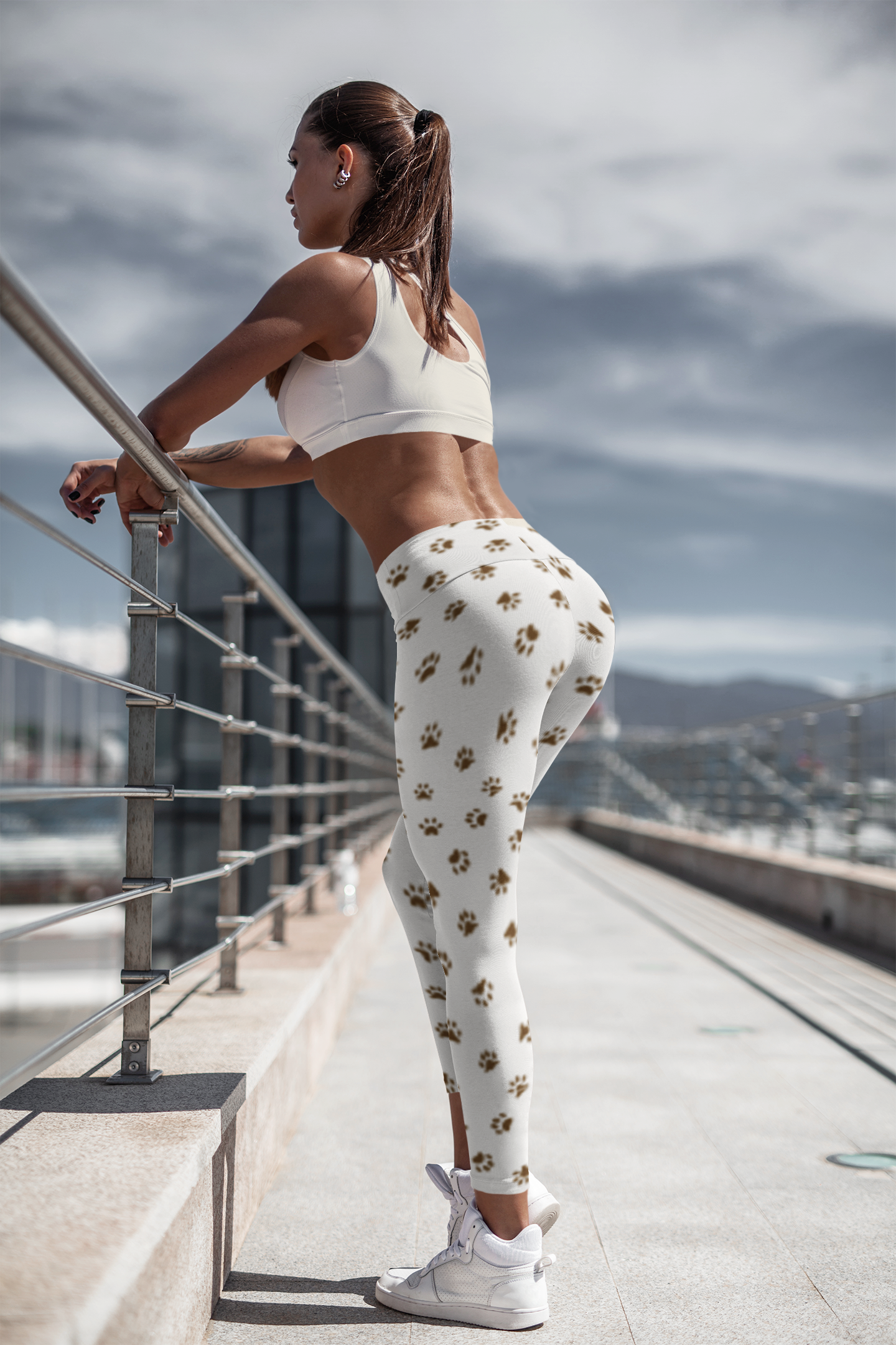 Cat Cuddling Shirt and Paw Print Leggings