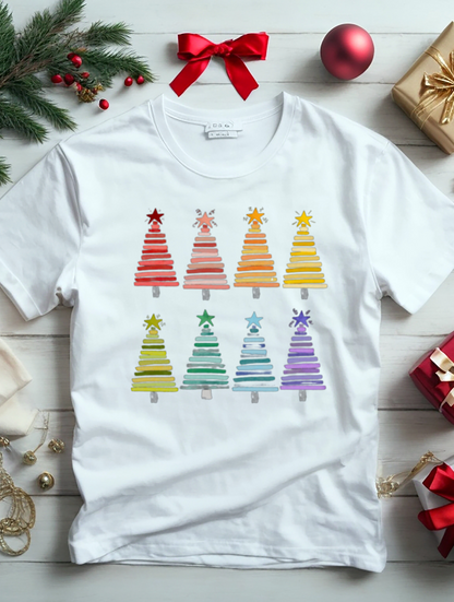 Rainbow Christmas Trees T-Shirt, Christmas Tree Shirt, Rainbow Christmas Trees Tee