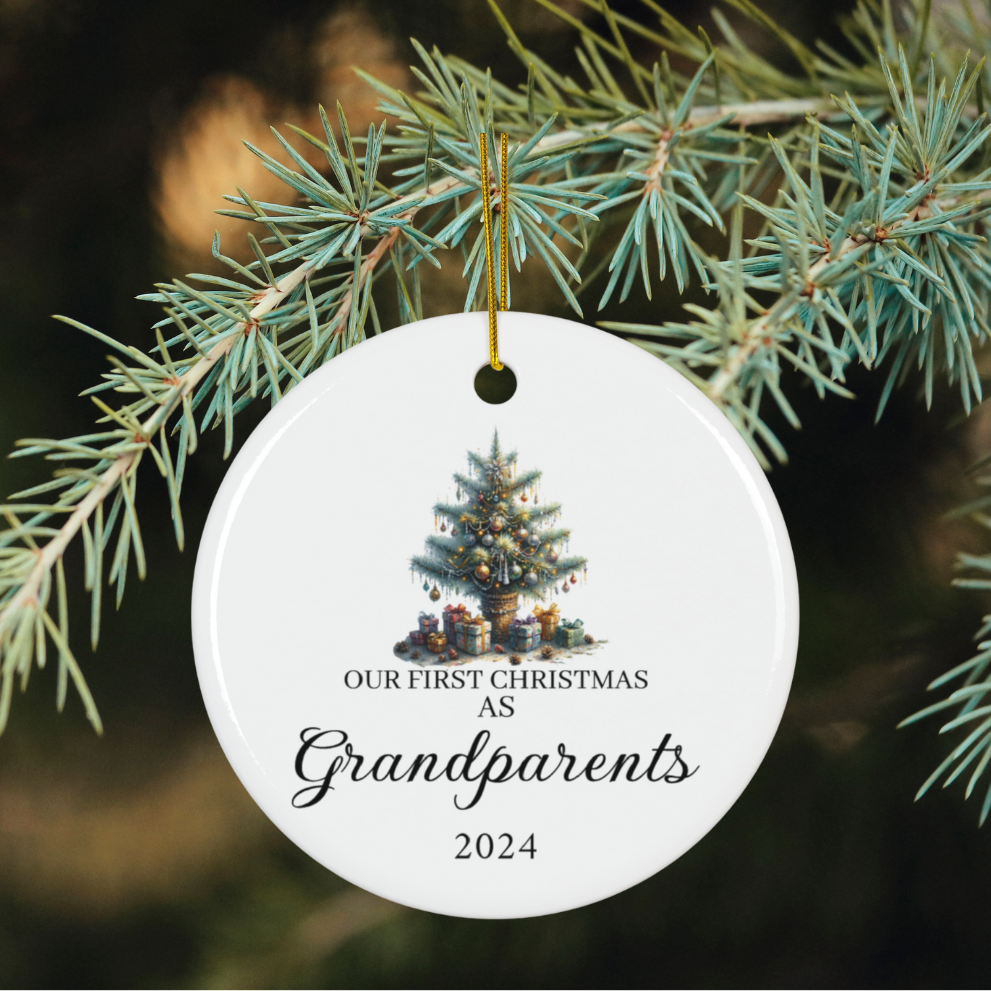 Our First Christmas as Grandparents Ceramic Ornament