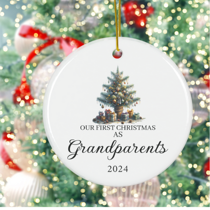 Our First Christmas as Grandparents Ceramic Ornament