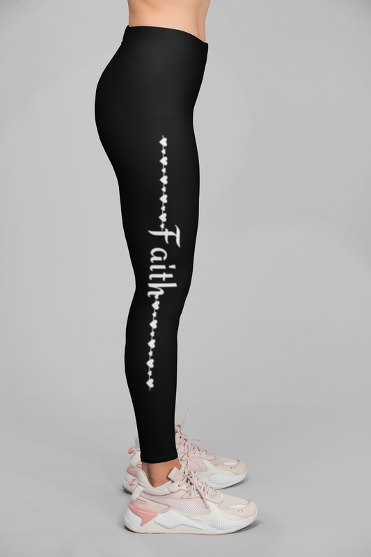 Faith Print Leggings-New Year New You