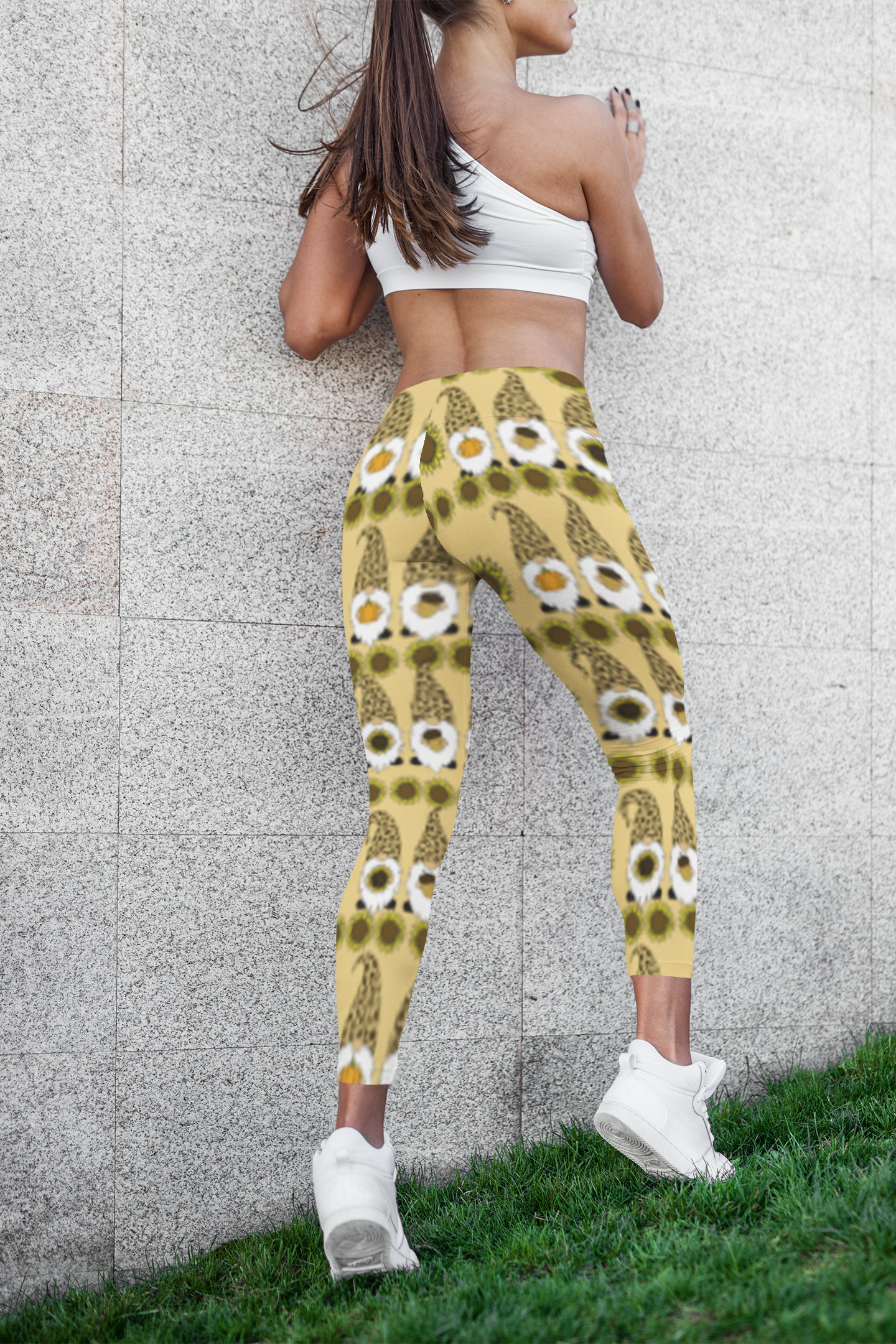 Gnome and sunflower leggings Thanksgiving Gnome Leggings