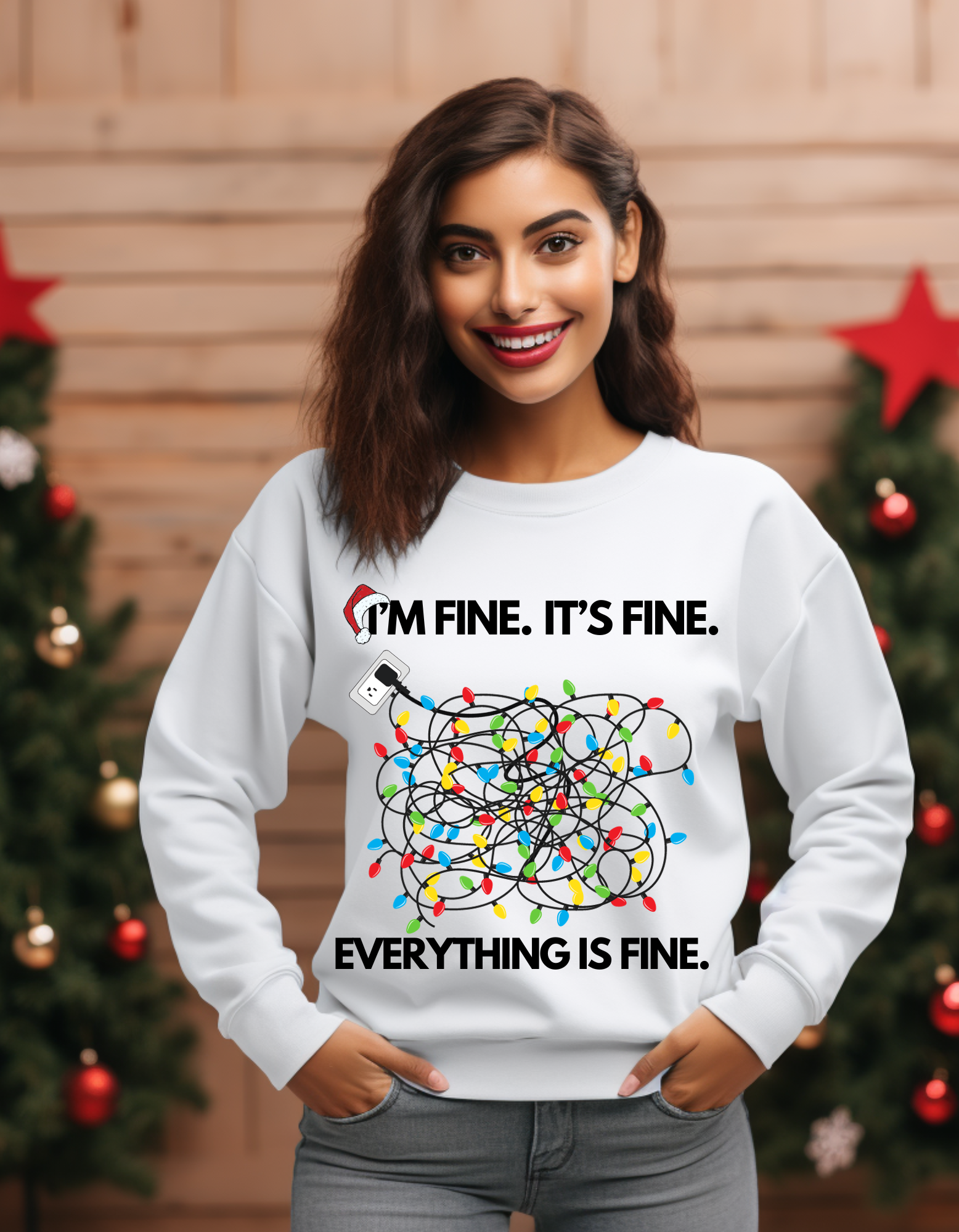 Fine Tangled Lights Ugly Christmas Sweater