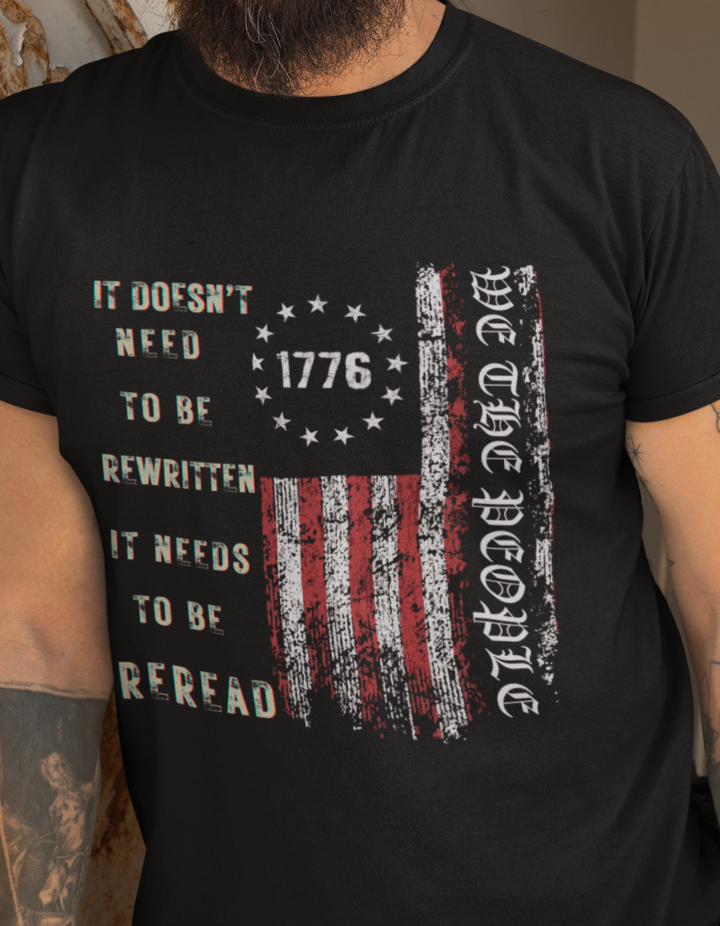 We The People Tee 1776 Independence Day, Veterans Day, Flag Shirt, Flag T-Shirt, Flag Tee