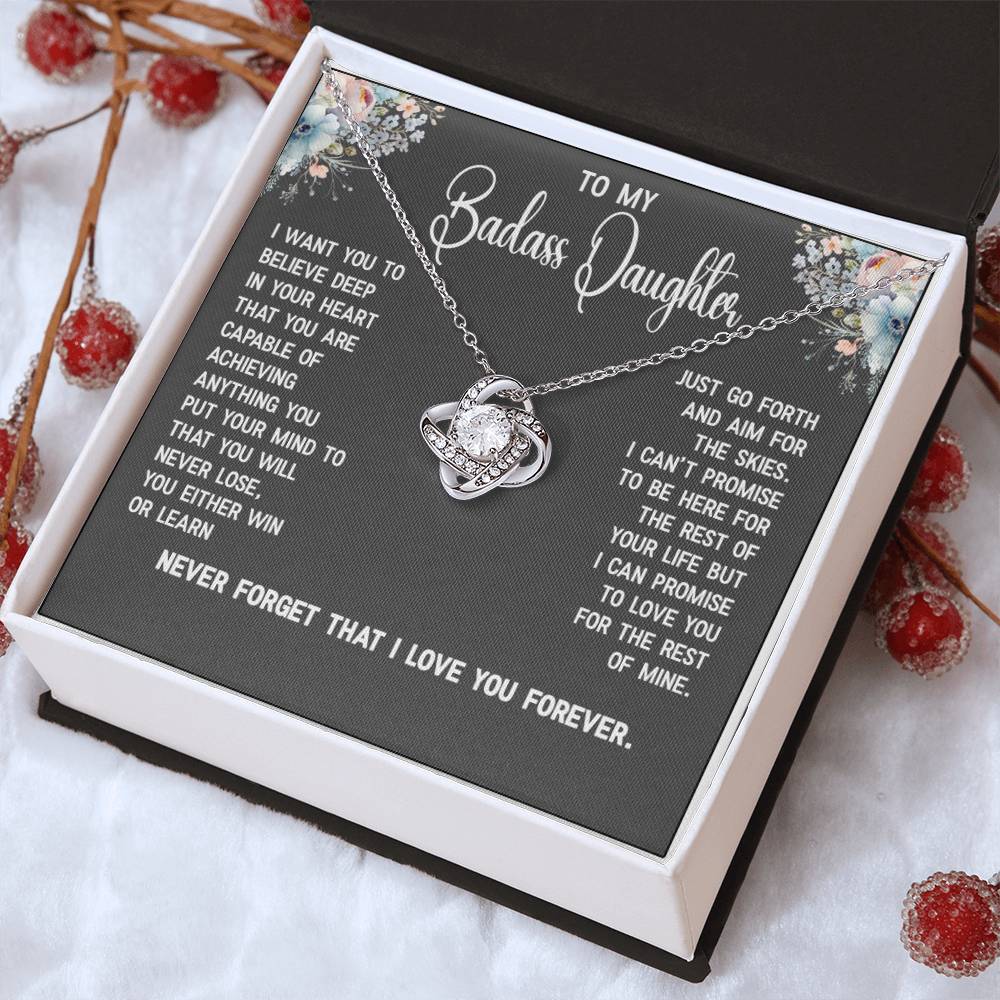 Badass Daughter Love Knot Necklace